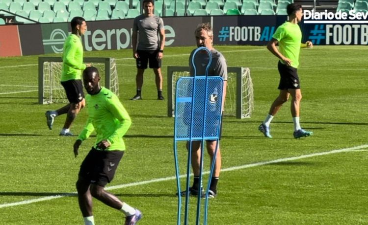 La alta intensidad de Cousillas en el entrenamiento del Betis: «¡Busquemos el espacio!» La alta intensidad de Cousillas en el entrenamiento del Betis: «¡Busquemos el espacio!»