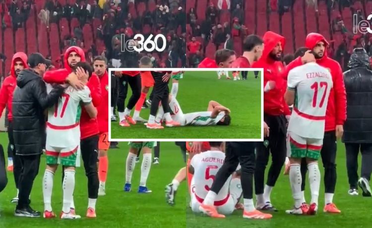 Abde, desconsolado y arropado por Amrabat tras perder la Copa de África Abde, desconsolado y arropado por Amrabat tras perder la Copa de África