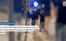 Los ultras del Feyenoord generan incidentes en las calles de Sevilla antes de jugar con el Betis Los ultras del Feyenoord generan incidentes en las calles de Sevilla antes de jugar con el Betis