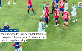 Así felicitaron los jugadores del Betis a Morante por su debut con gol en LaLiga Así felicitaron los jugadores del Betis a Morante por su debut con gol en LaLiga