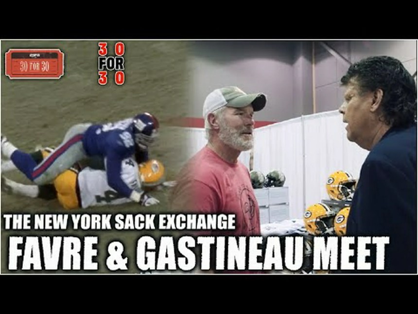 Mark Gastineau confronts Brett Favre over Michael Strahan sack report: ‘You fell down for him’ Mark Gastineau confronts Brett Favre over Michael Strahan sack report: ‘You fell down for him’
