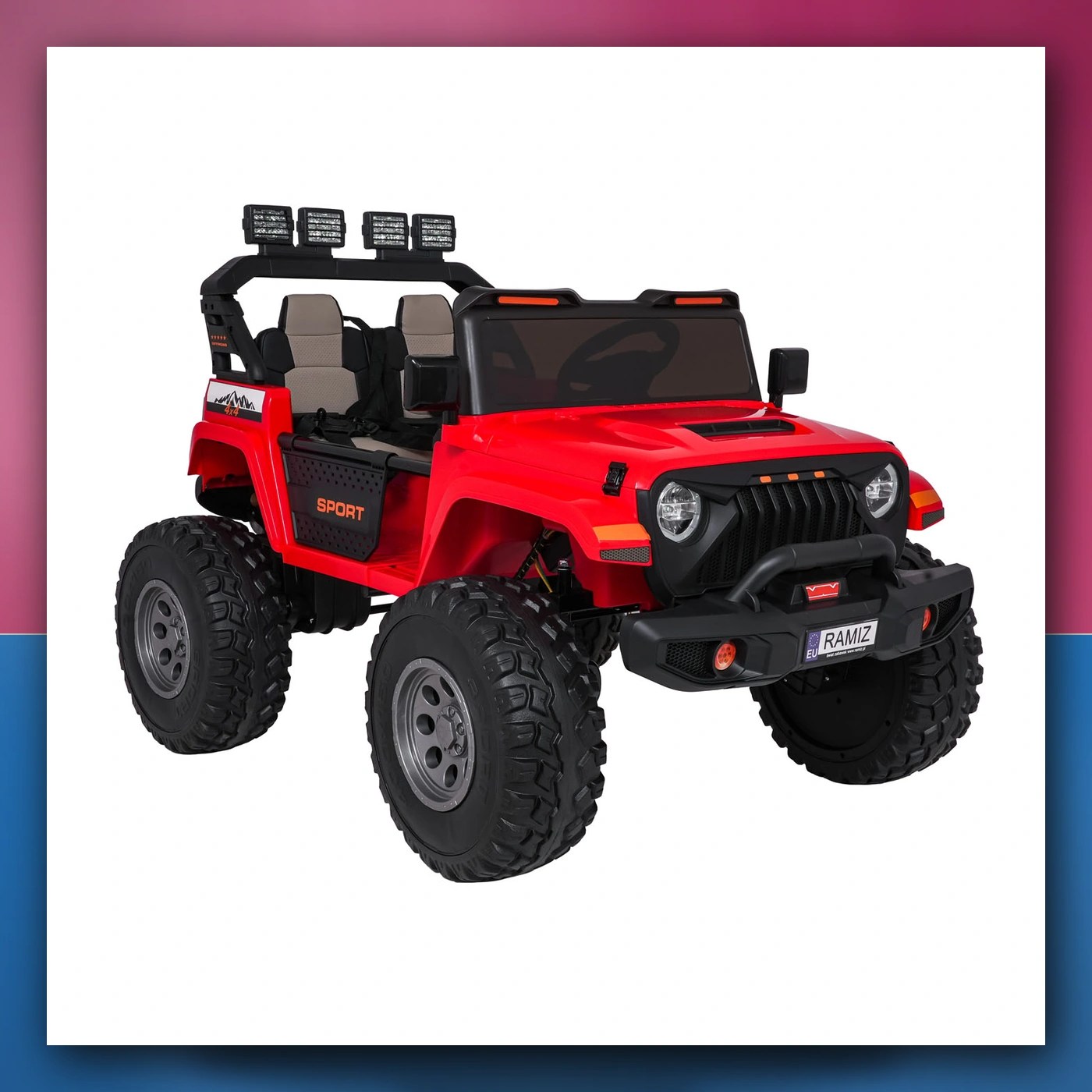 Auto na akumulator Ekstremno Sport 4x4 Varijabla Veličina crveni - slika 1