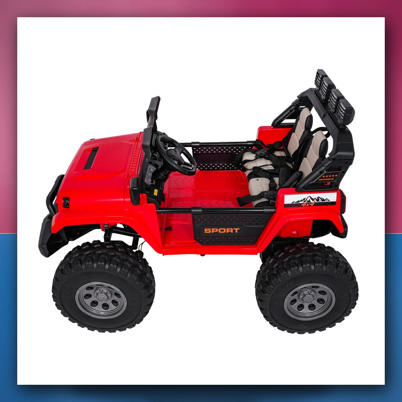 Auto na akumulator Ekstremno Sport 4x4 Varijabla Veličina crveni - slika 1