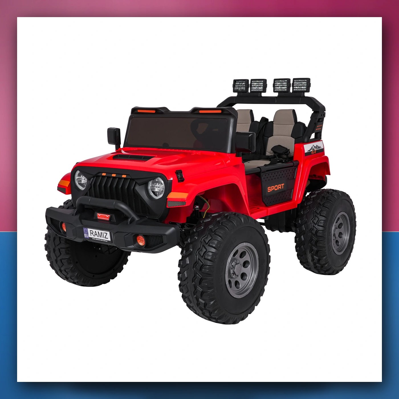 Auto na akumulator Ekstremno Sport 4x4 Varijabla Veličina crveni - slika 1