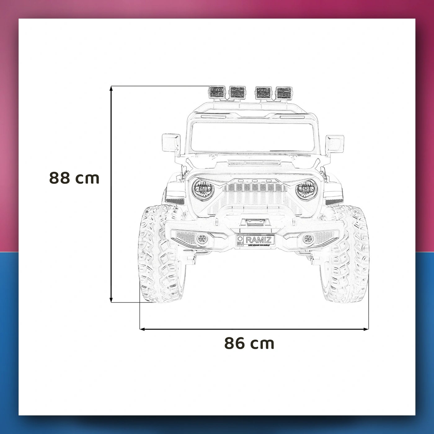 Auto na akumulator Ekstremno Sport 4x4 Varijabla Veličina crveni - slika 1