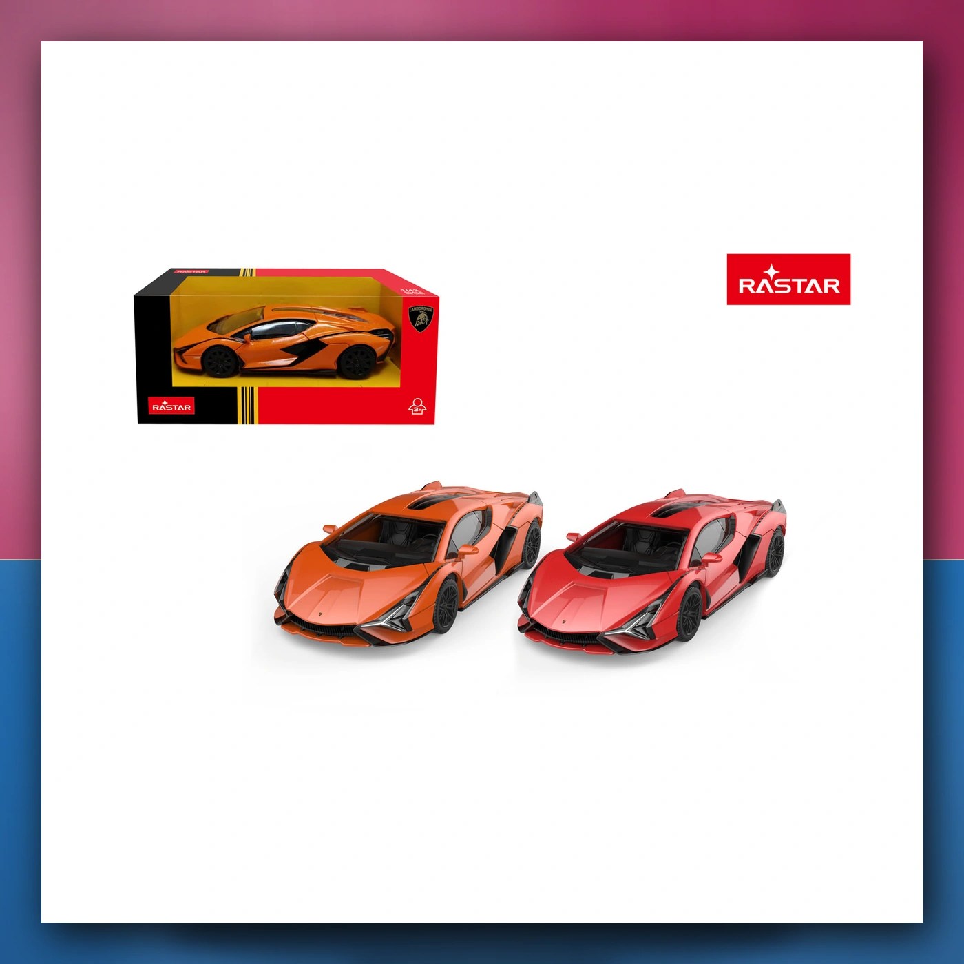Metalni automobil Lamborghini Sian narančasti 1:43 RASTAR - slika 1