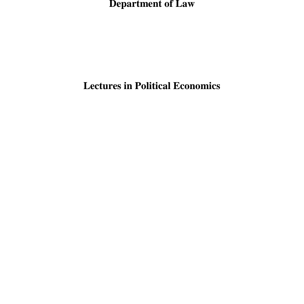 مصطلحات اللغة الإنجليزية / Lectures in Political Economics مصطلحات اللغة الإنجليزية / Lectures in Political Economics