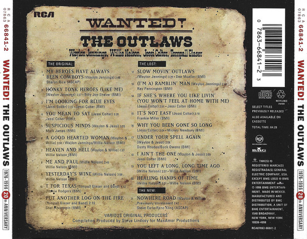 WAYLON JENNINGS, WILLIE NELSON, JESSI COLTER, TOMPALL GLASER_Wanted! The Outlaws (1976-1996 20th Anniversary)
