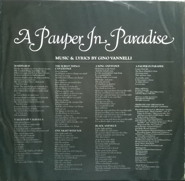 GINO VANNELLI_A Pauper In Paradise