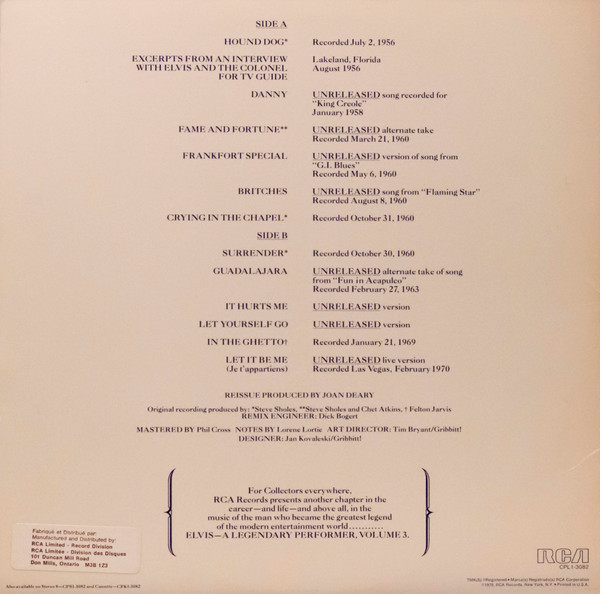 ELVIS PRESLEY_A Legendary Performer - Volume 3