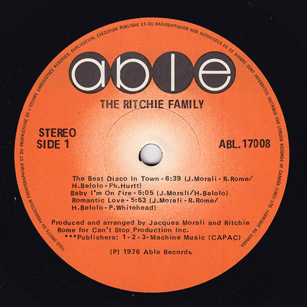 THE RITCHIE FAMILY_Arabian Nights