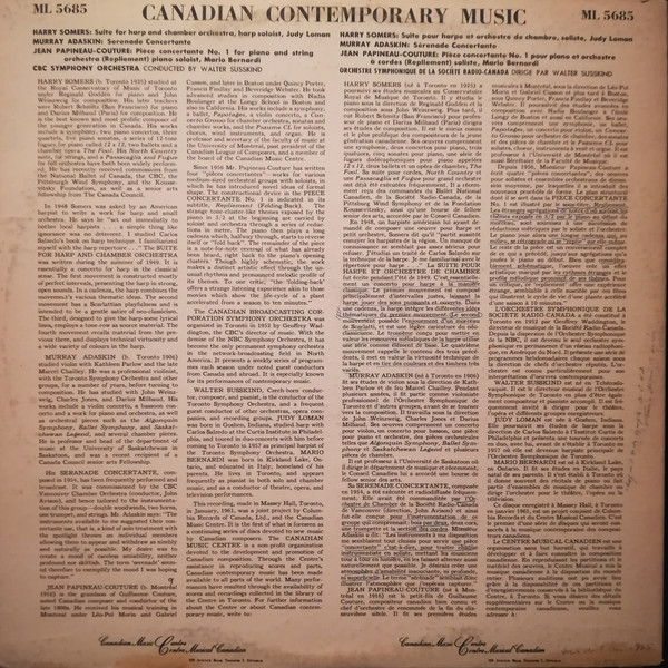 SOMERS; PAPINEAU-COUTURE; ADASKIN_Contemporary Canadian Music