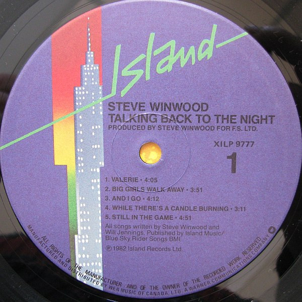 STEVE WINWOOD_Talking Back To The Night