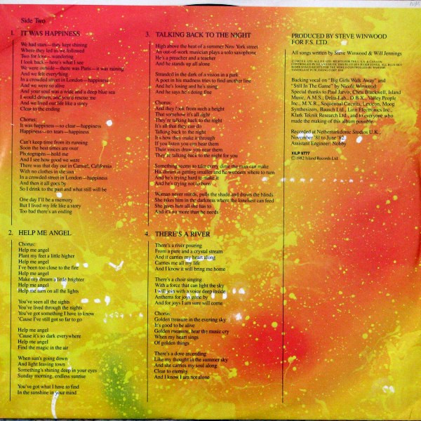 STEVE WINWOOD_Talking Back To The Night