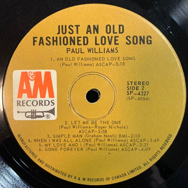 PAUL WILLIAMS_Just An Old Fashioned Love Song