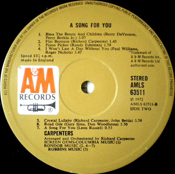 CARPENTERS_A Song For You