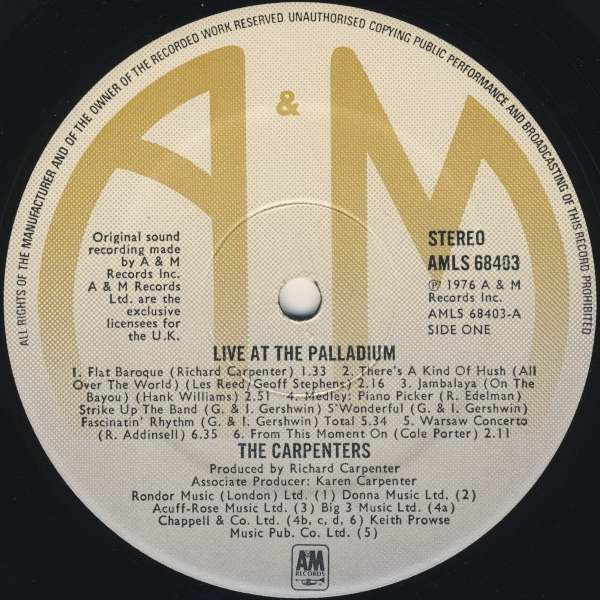 CARPENTERS_Live At The Palladium