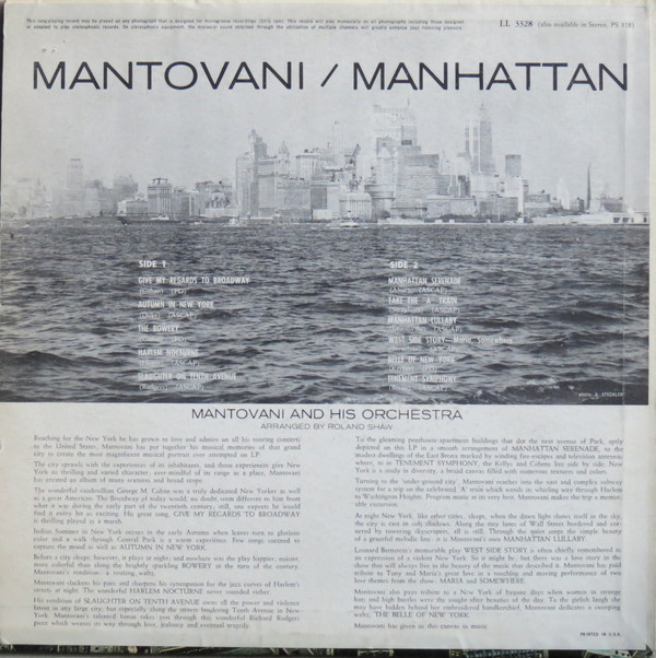 MANTOVANI AND HIS ORCHESTRA_Manhattan