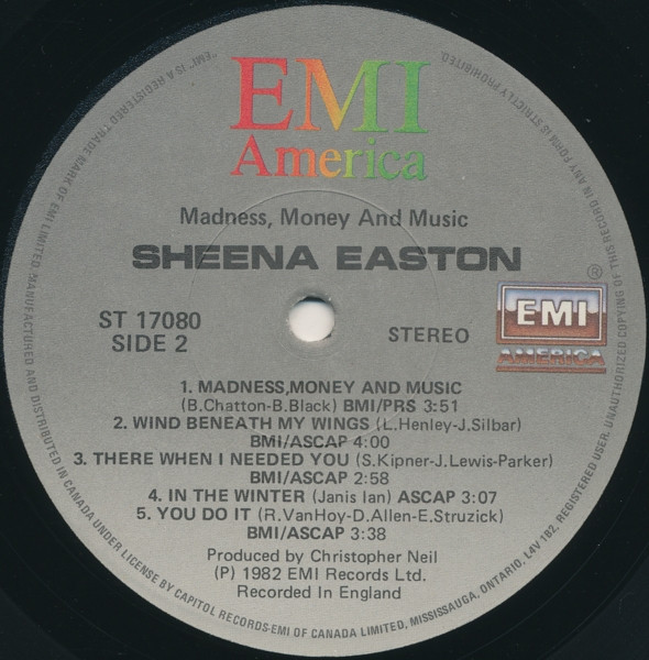 SHEENA EASTON_Madness, Money And Music