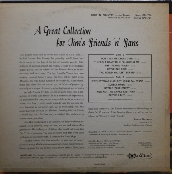 JIM REEVES_Good %27N%27 Country