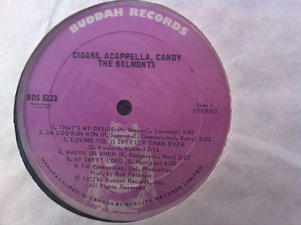 THE BELMONTS_Cigars, Acappella, Candy
