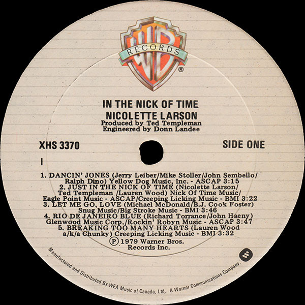 NICOLETTE LARSON_In The Nick Of Time