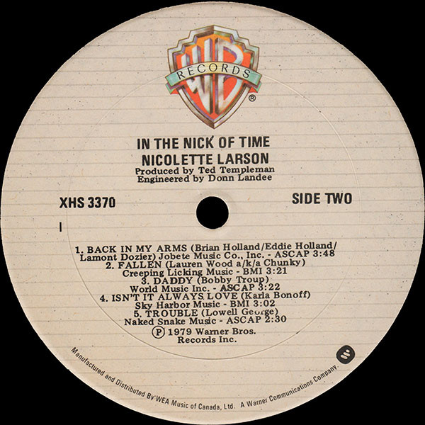 NICOLETTE LARSON_In The Nick Of Time