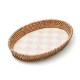 rosy check small enamel & rattan serving tray 251 rosy check small enamel & rattan serving tray 251