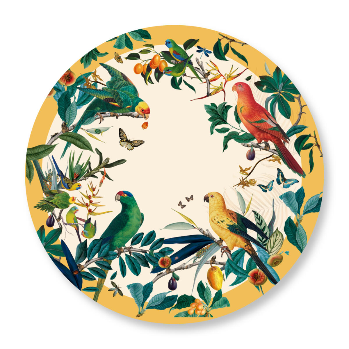 LAZY SUSAN YELLOW COLOMBIAN PARROTS 50 LAZY SUSAN YELLOW COLOMBIAN PARROTS 50