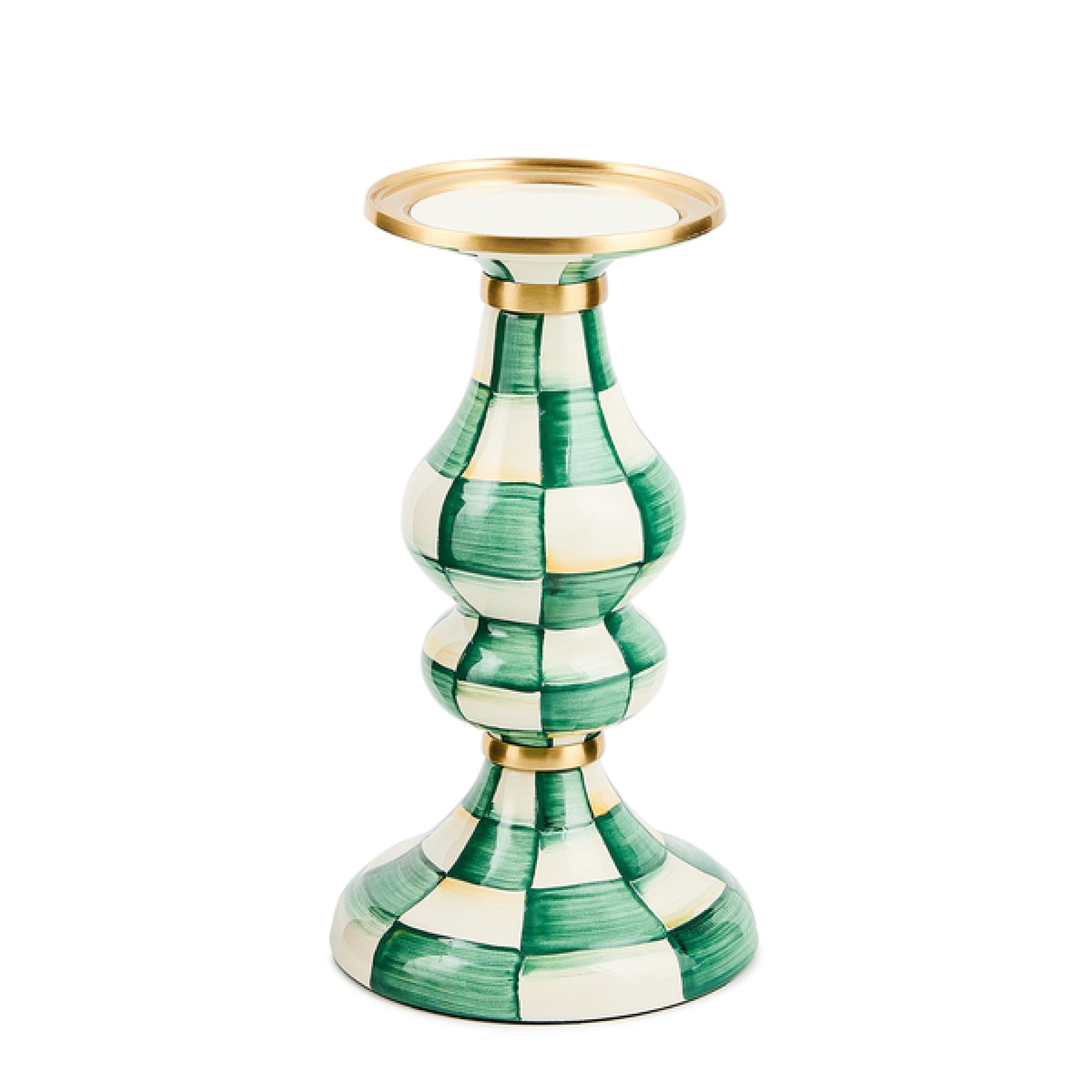 emerald check medium pillar candlestick 98 emerald check medium pillar candlestick 98