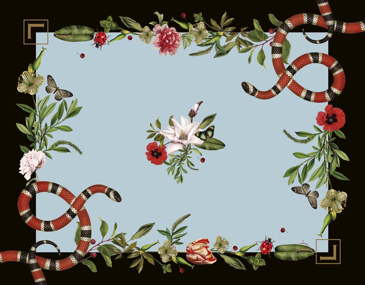 PLACEMAT BLUE SERPENT 10 PLACEMAT BLUE SERPENT 10