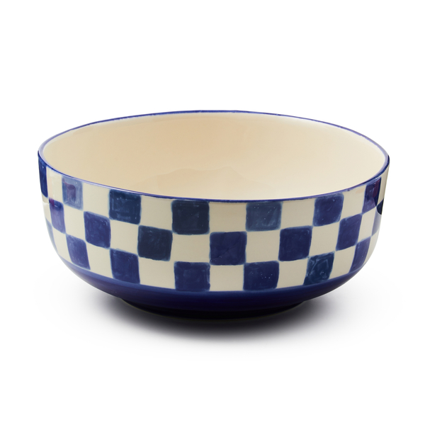 indigo check serving bowl 128 indigo check serving bowl 128