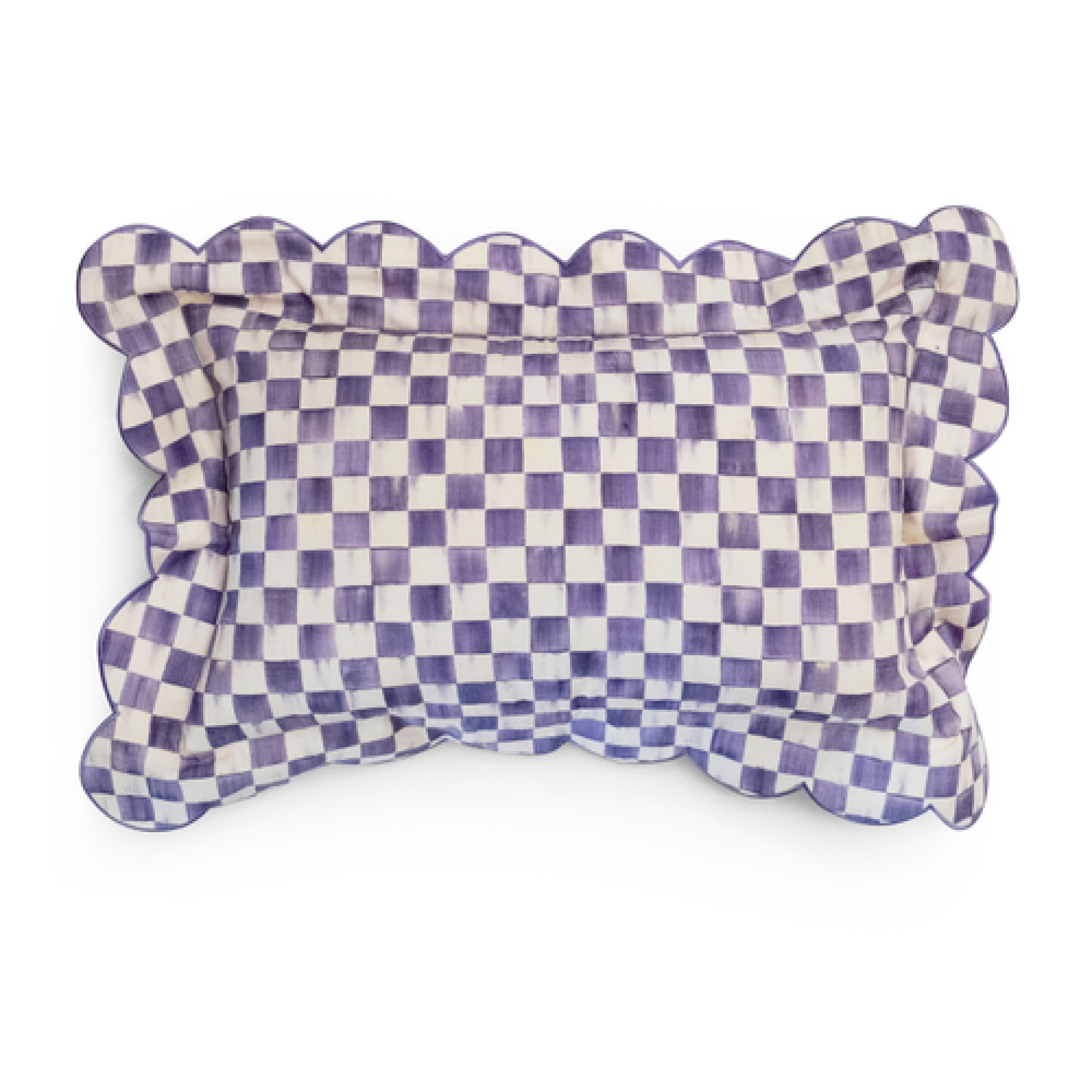 violet check reversible scalloped lumbar throw pillow 41 violet check reversible scalloped lumbar throw pillow 41