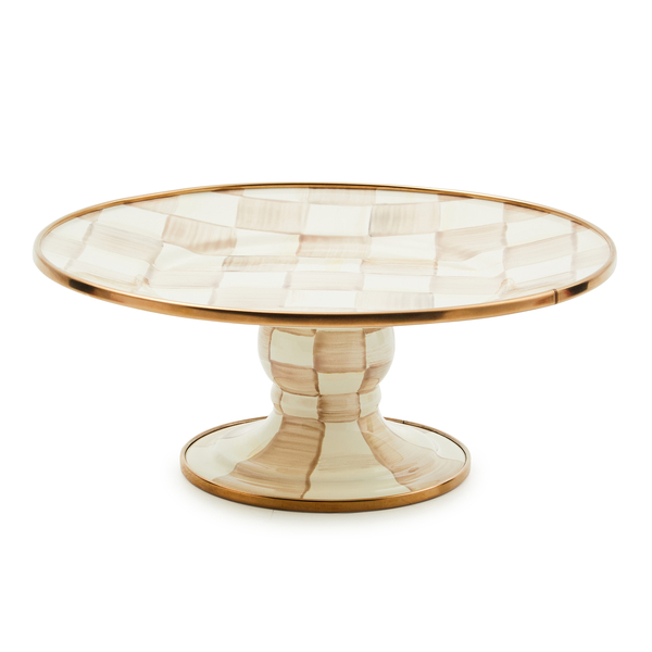 mocha check mini pedestal platter 74 mocha check mini pedestal platter 74