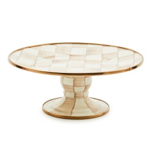 mocha check mini pedestal platter 74 mocha check mini pedestal platter 74