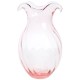 Hibiscus Glass Pink Vertical Fluted Large Vase 14 Hibiscus Glass Pink Vertical Fluted Large Vase 14