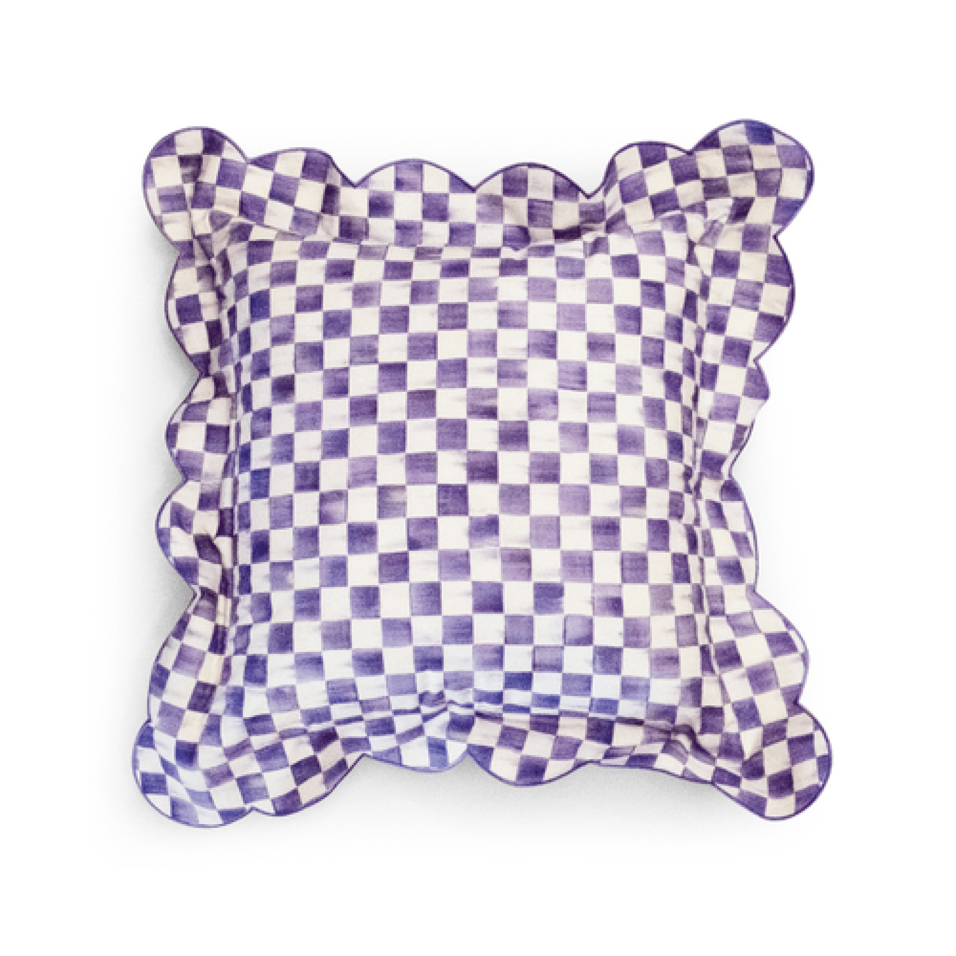 violet check reversible scalloped throw pillow 42 violet check reversible scalloped throw pillow 42