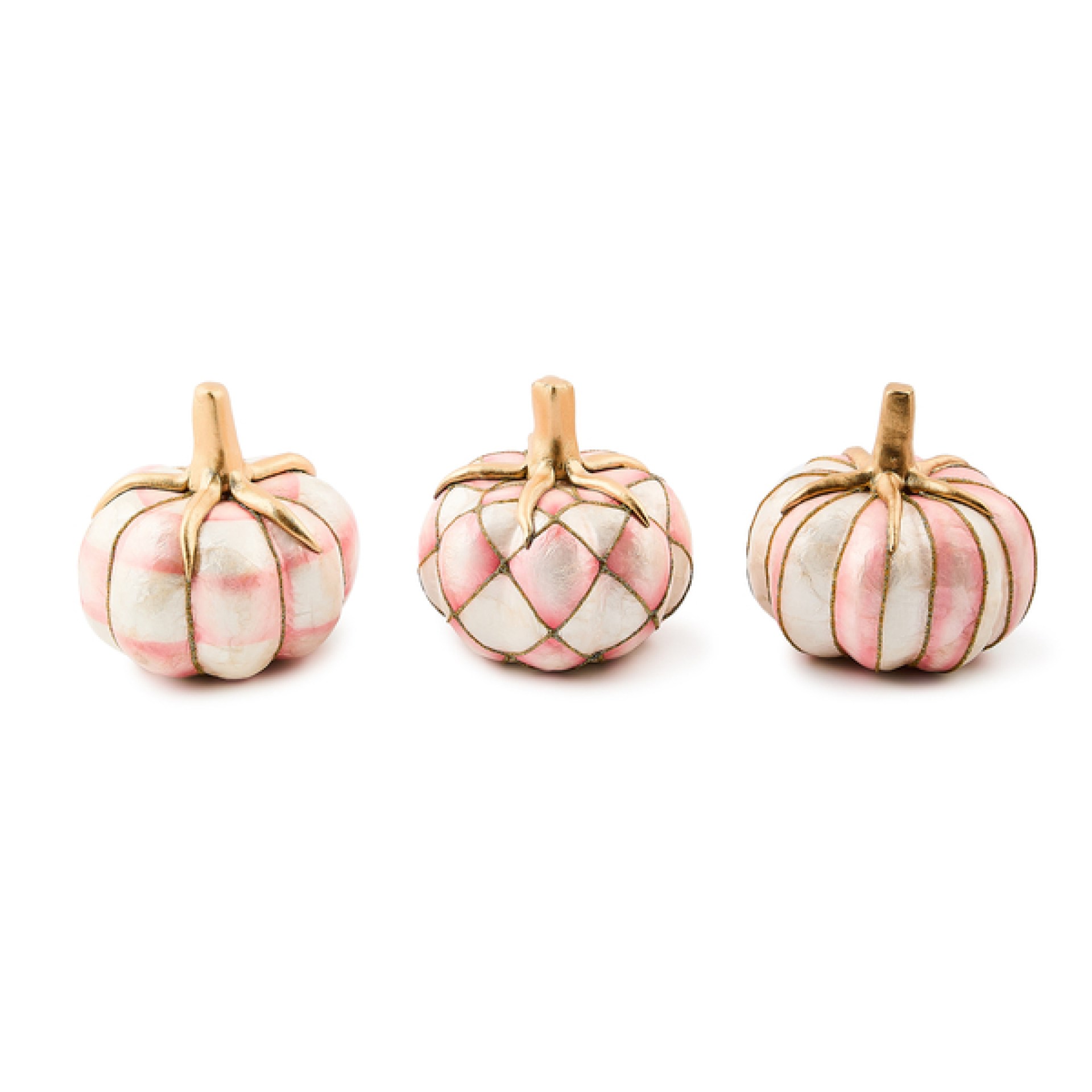 rosy capiz pumpkins, set of 3 130 rosy capiz pumpkins, set of 3 130