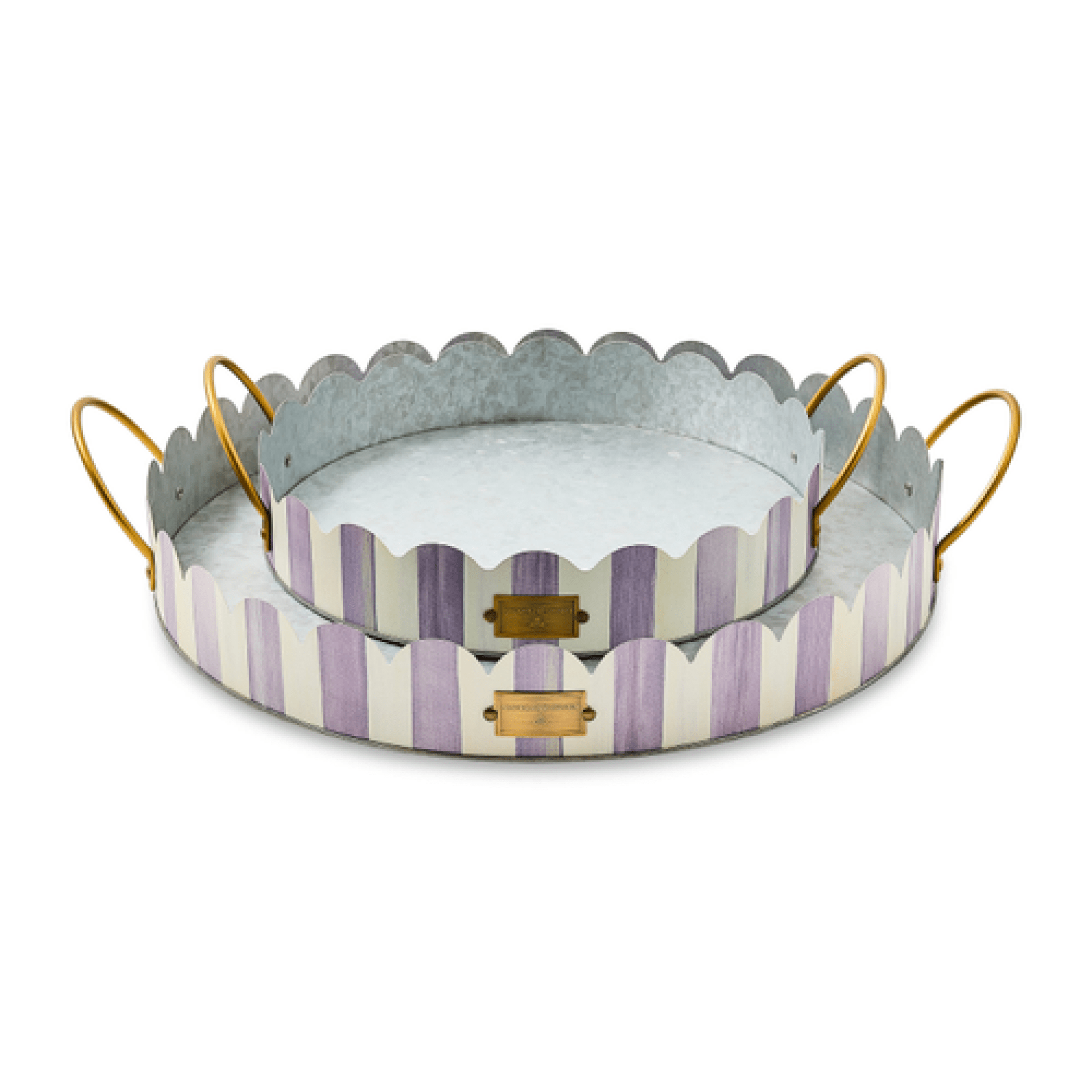 violet stripe serving trays, set of 2 35 violet stripe serving trays, set of 2 35