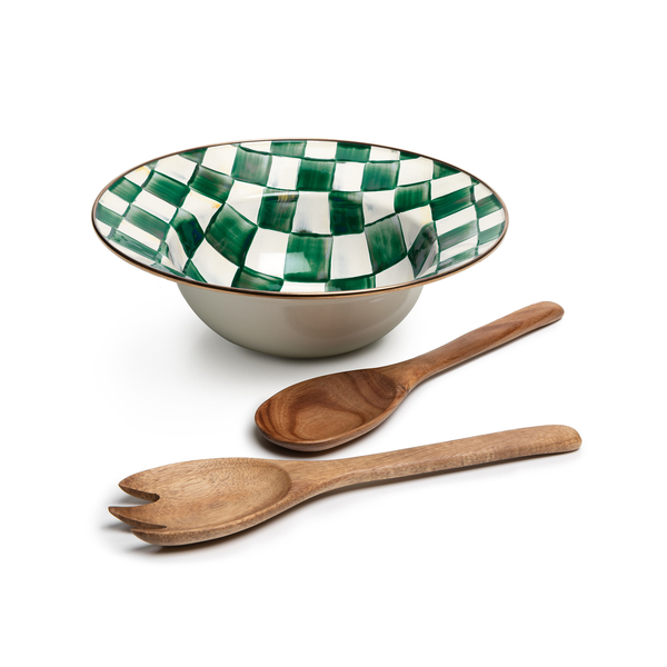 emerald check salad serving set 16 emerald check salad serving set 16