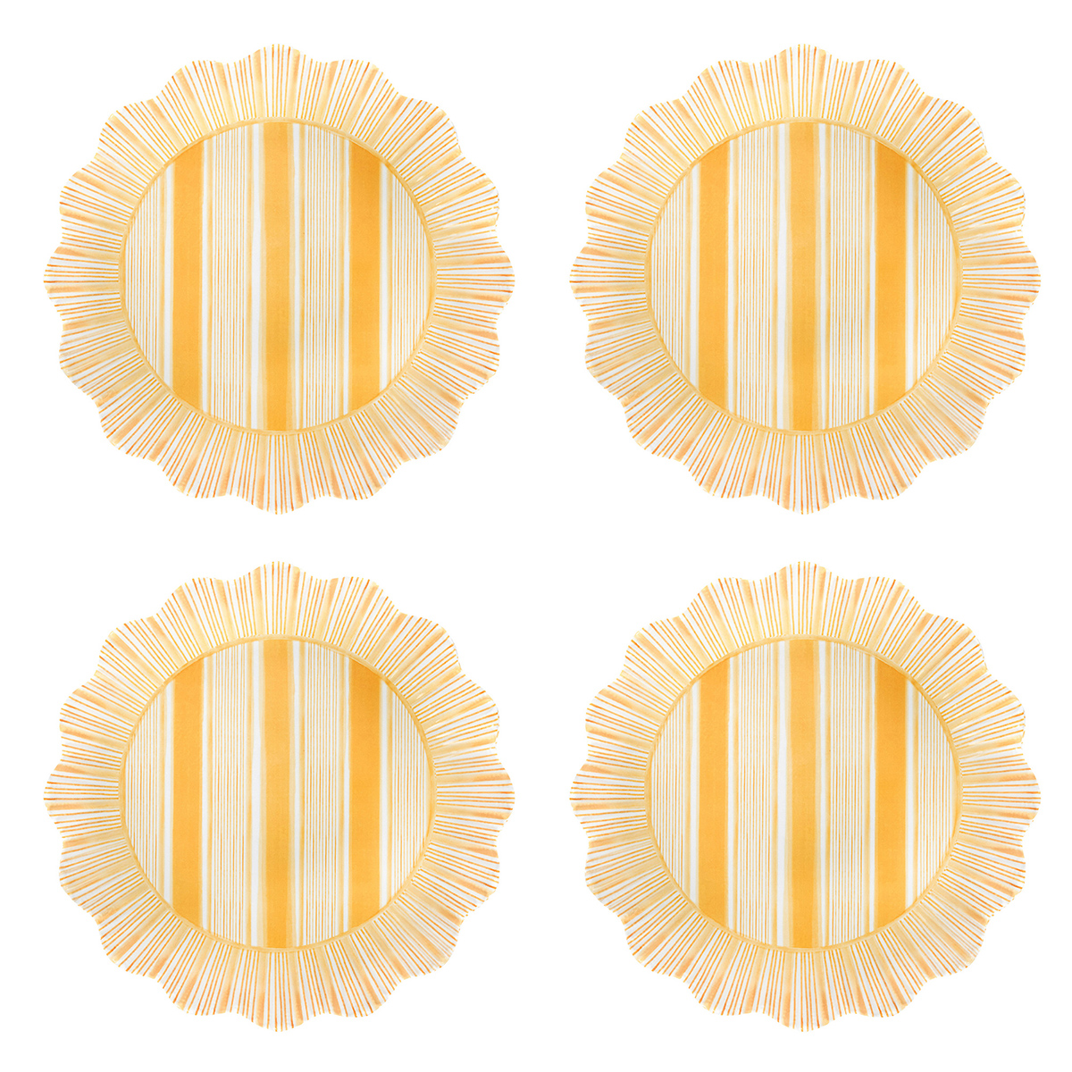 Cabana Stripe Melamine Dessert/Salad Plate Set/4 - Sunshine 73 Cabana Stripe Melamine Dessert/Salad Plate Set/4 - Sunshine 73
