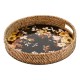 wild rose brown enamel & rattan round serving tray 43 wild rose brown enamel & rattan round serving tray 43