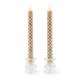 mocha check flameless dinner candles, set of 2 30 mocha check flameless dinner candles, set of 2 30