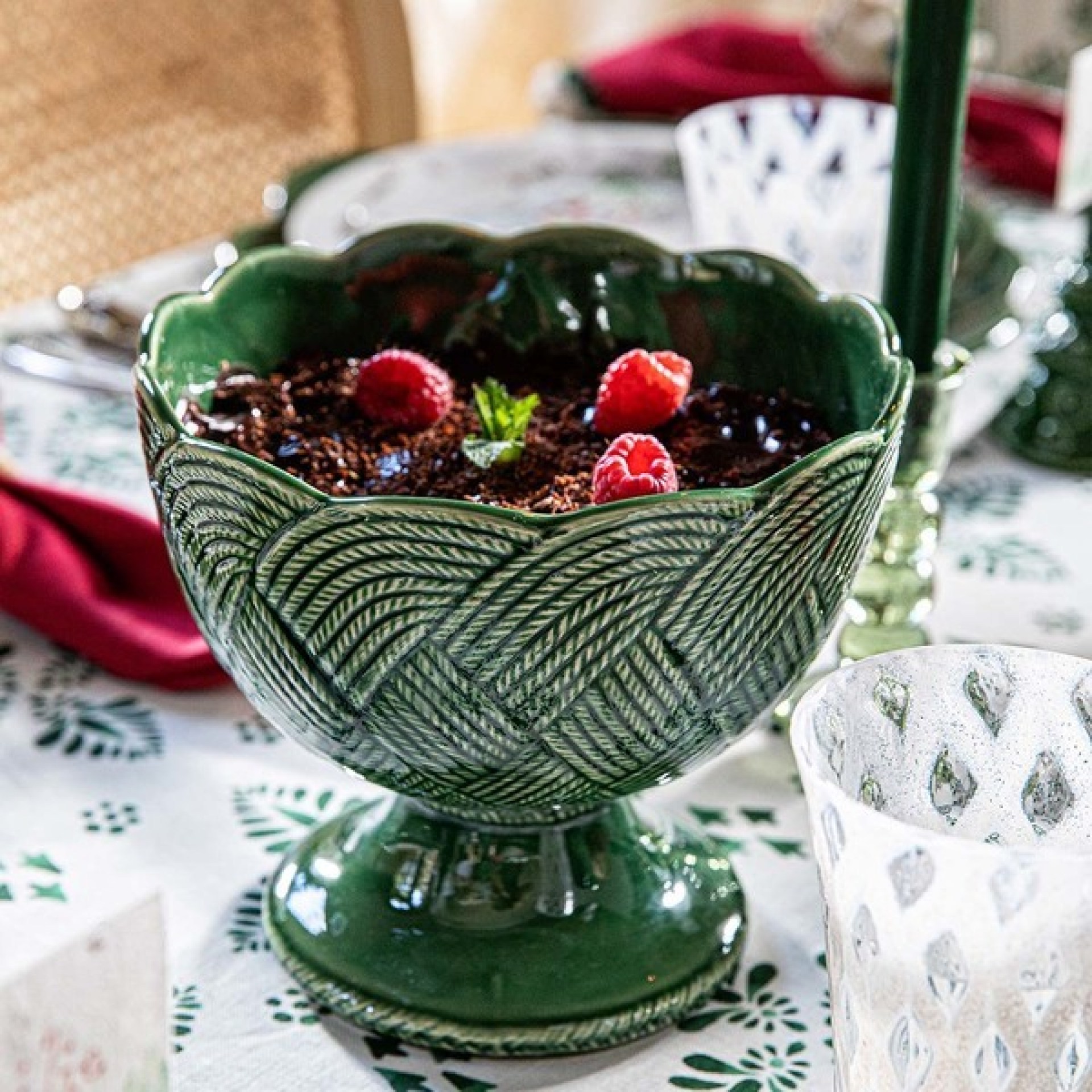 Le Panier Mystic Knot Footed Bowl - Basil 13 Le Panier Mystic Knot Footed Bowl - Basil 13