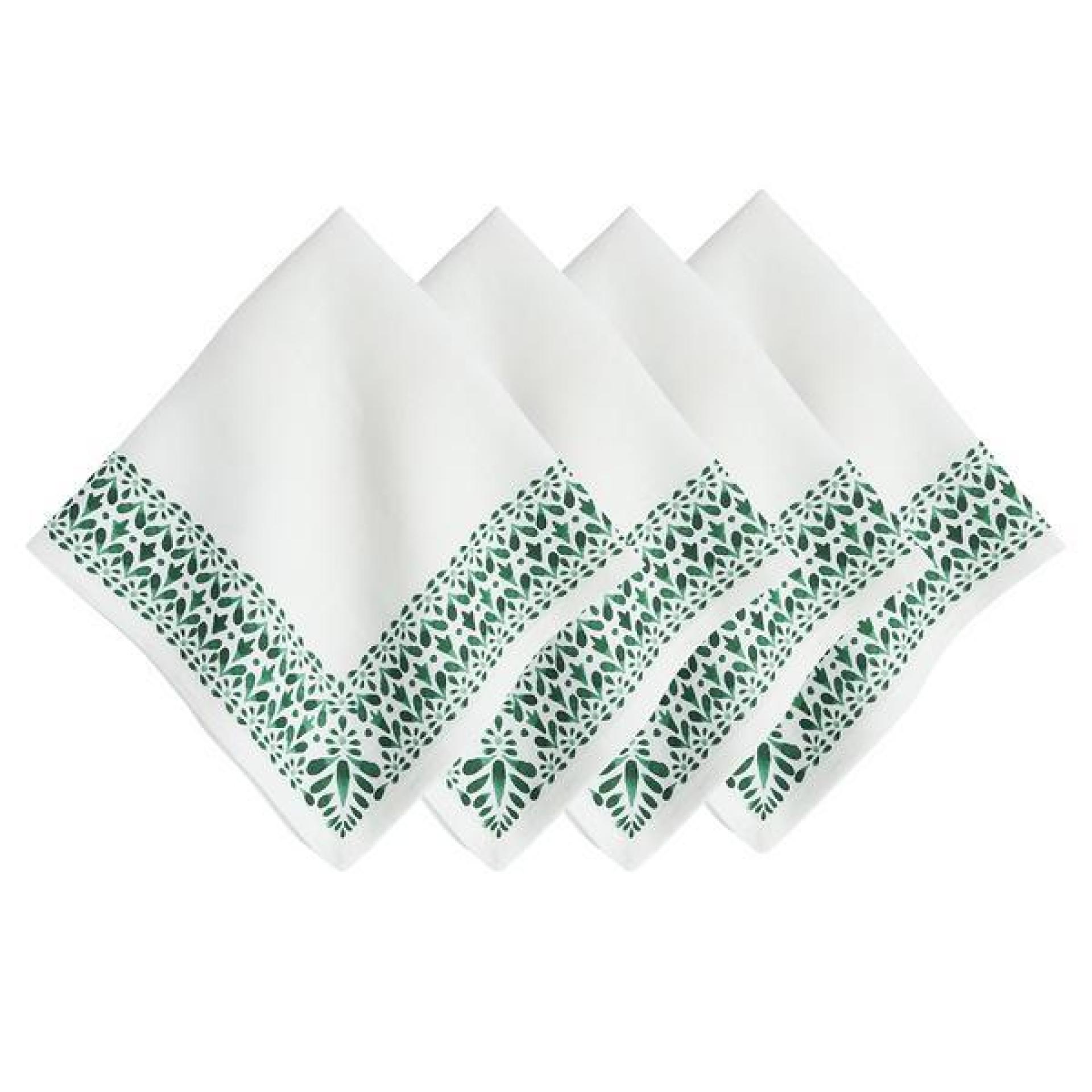 Iberian Border Napkin Set/4 - Evergreen 62 Iberian Border Napkin Set/4 - Evergreen 62