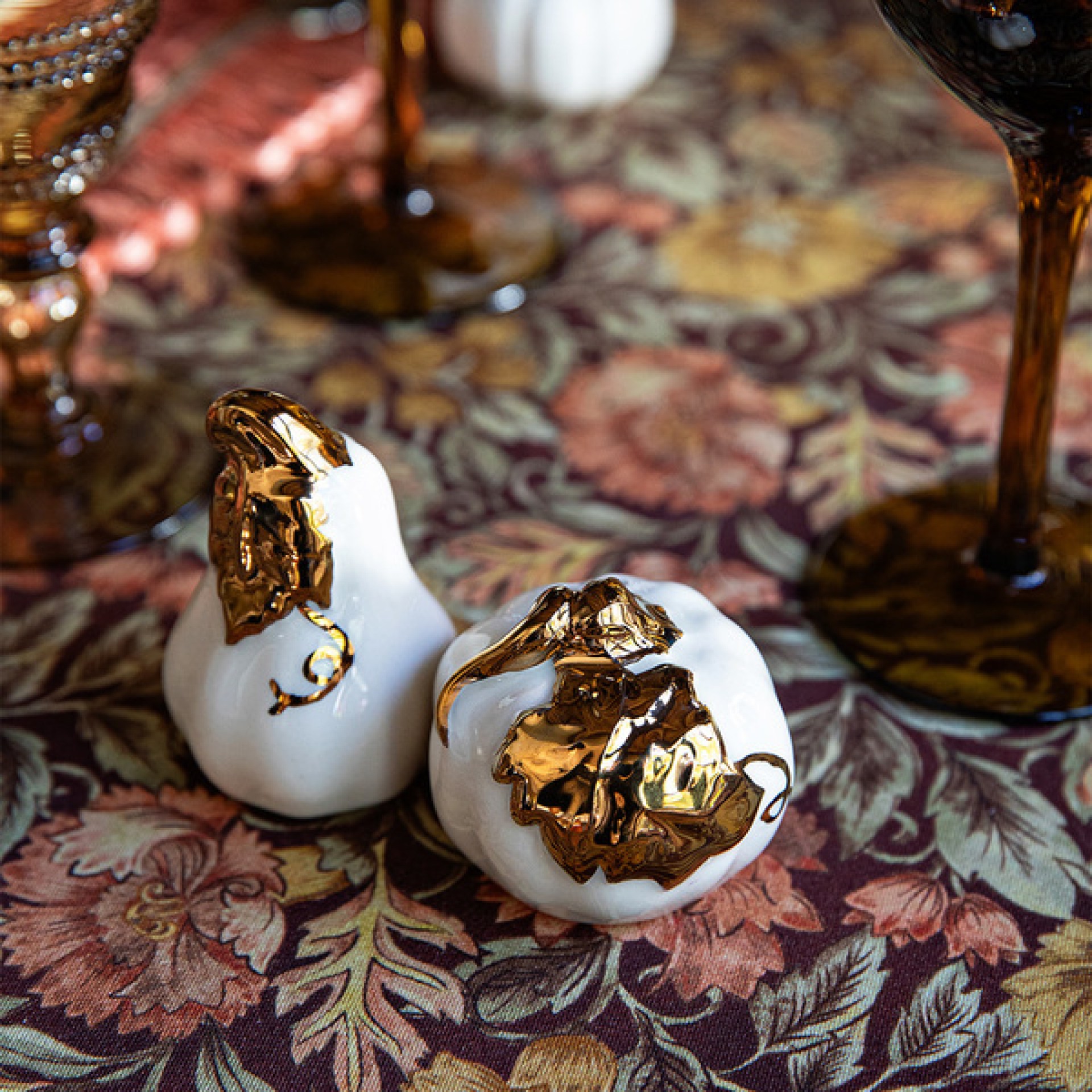 Forest Walk Pumpkin Salt & Pepper Shakers - Gold 48 Forest Walk Pumpkin Salt & Pepper Shakers - Gold 48