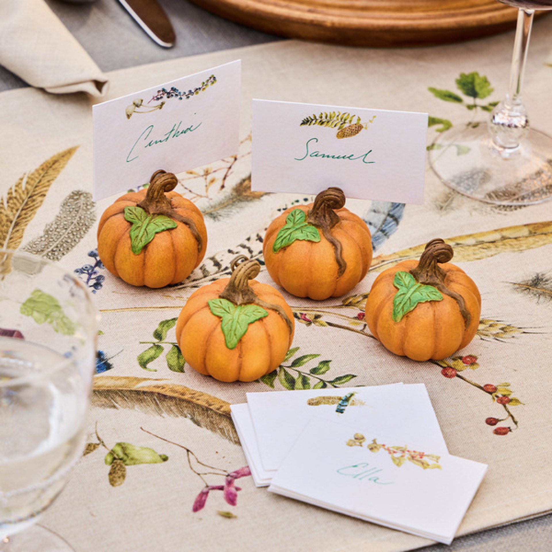 Forest Walk Pumpkin Place Card Holder, Set/4 - Multi 47 Forest Walk Pumpkin Place Card Holder, Set/4 - Multi 47