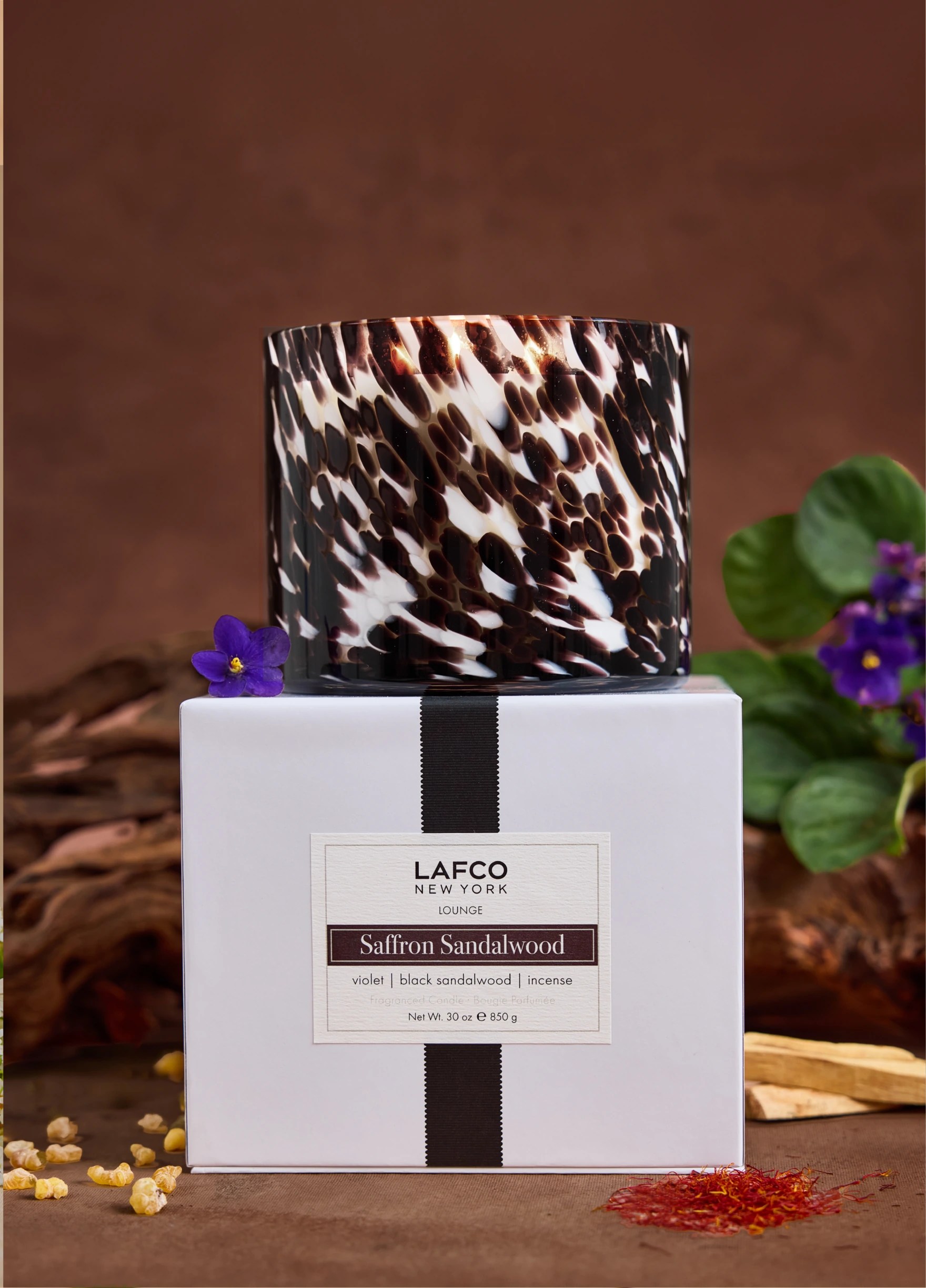 Saffron Sandalwood 3-wickets candle 30 oz 8 Saffron Sandalwood 3-wickets candle 30 oz 8