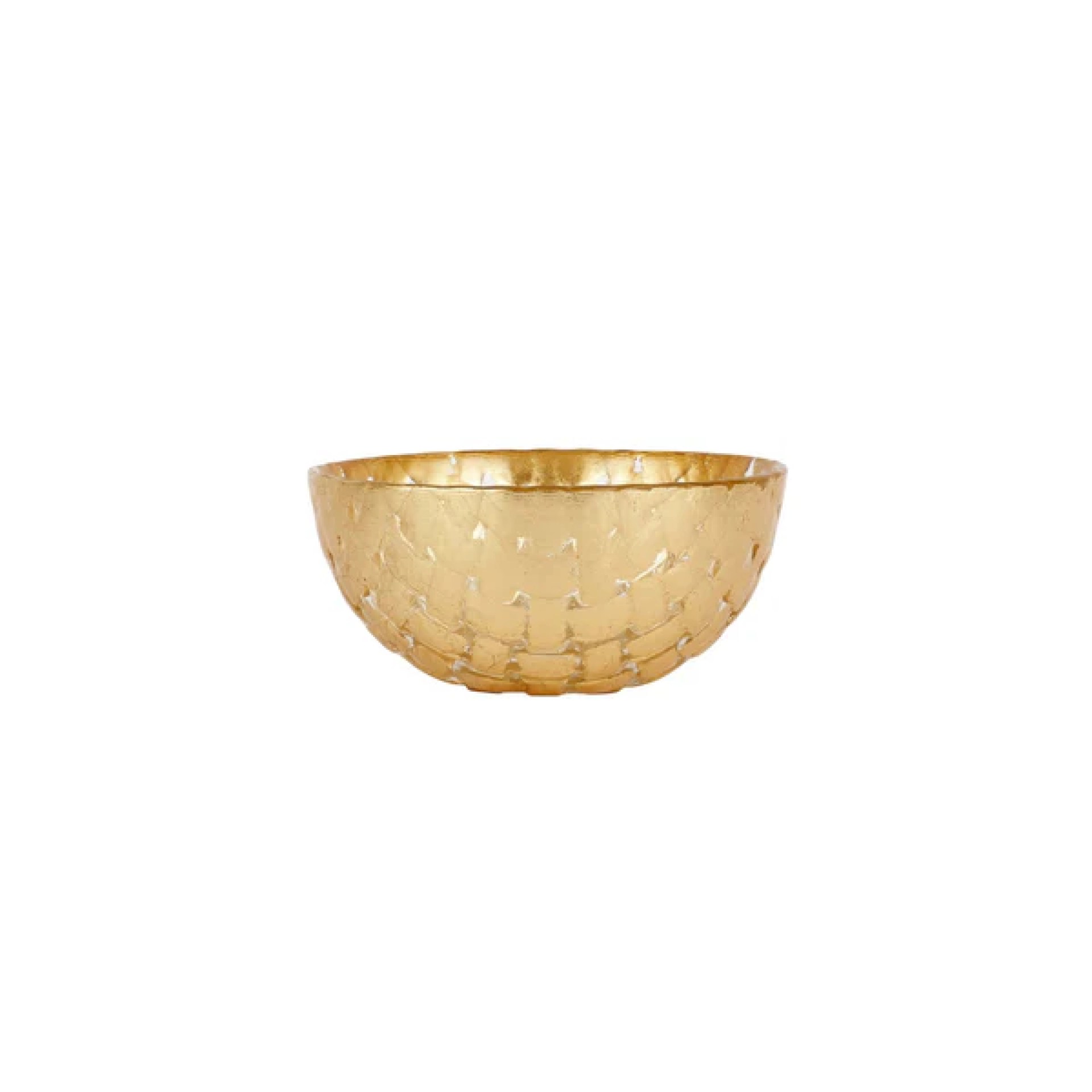 Rufolo Glass Gold Basketweave Dipping Bowl 74 Rufolo Glass Gold Basketweave Dipping Bowl 74