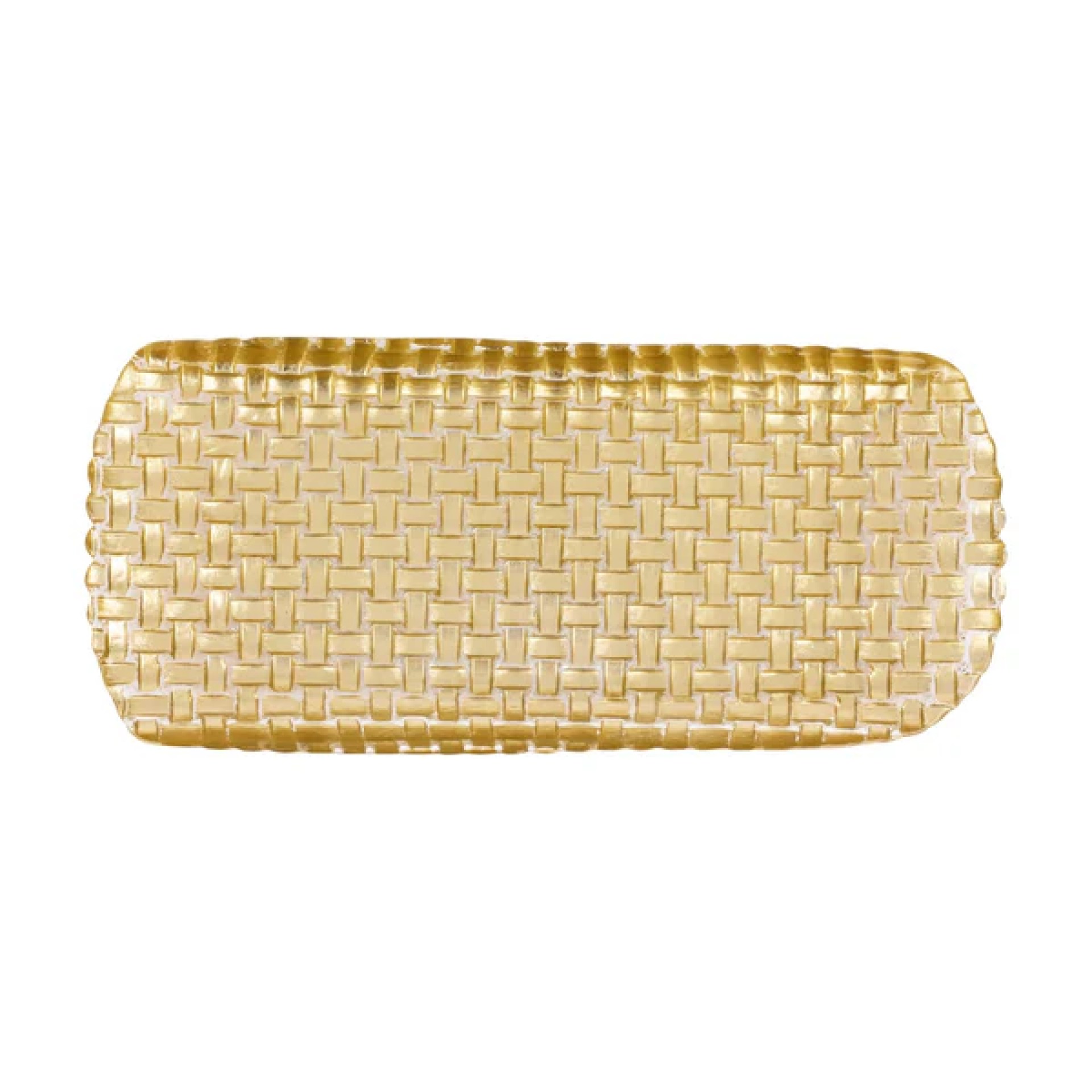Rufolo Glass Gold Basketweave Large Rectangular Tray 70 Rufolo Glass Gold Basketweave Large Rectangular Tray 70